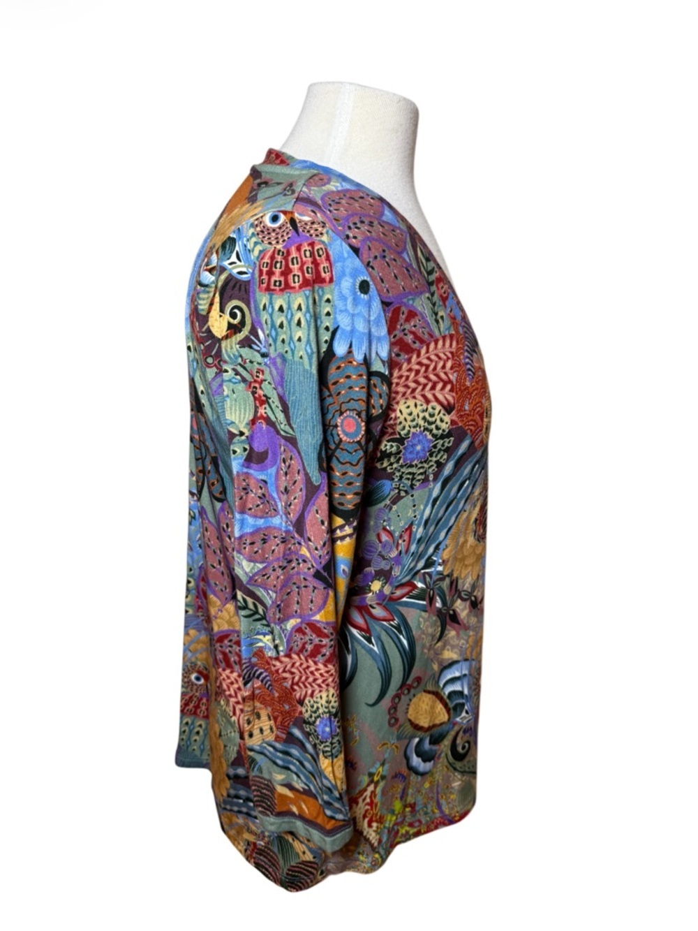 Johnny Was Madison Favorite Print V-Neck Long Sleeve Swing Top - Medium - Picture 6 of 9